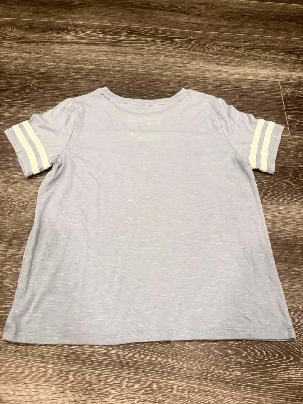 SO Light Blue Kids Short Sleeve Tee with White Sleeve Stripes